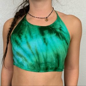 Cali Kind Green Tie dye bralette crop top